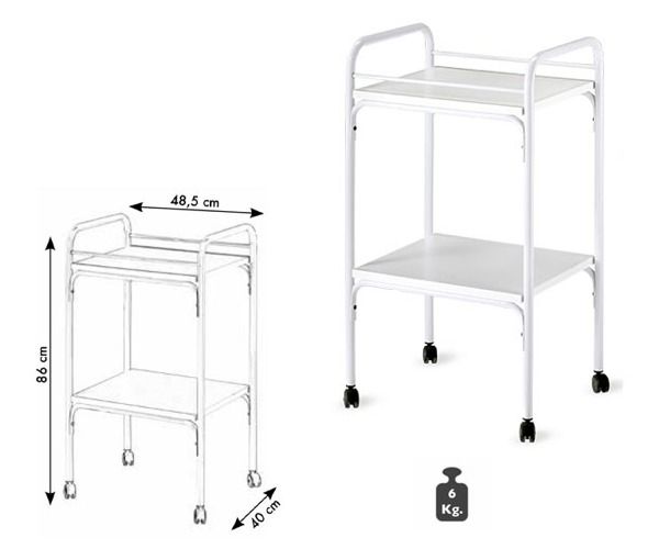 Carrello acciaio con ruote ca 300 BEAUTY 2 ripiani