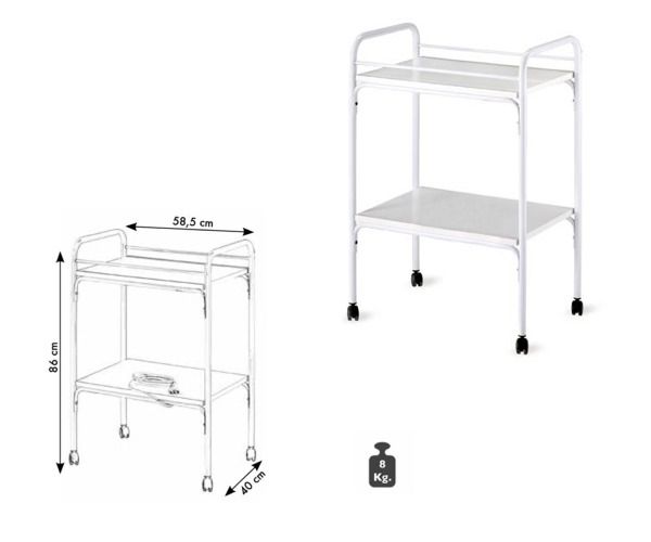 Carrello acciaio con ruote ca 325 LOLLY PLUS 2 ripiani