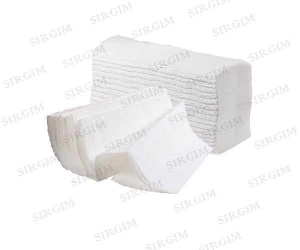Carta asciugamano fazzoletti piegato a V da 3 veli in pura cellulosa Liscio 21cm x 24 cm scatola da ...