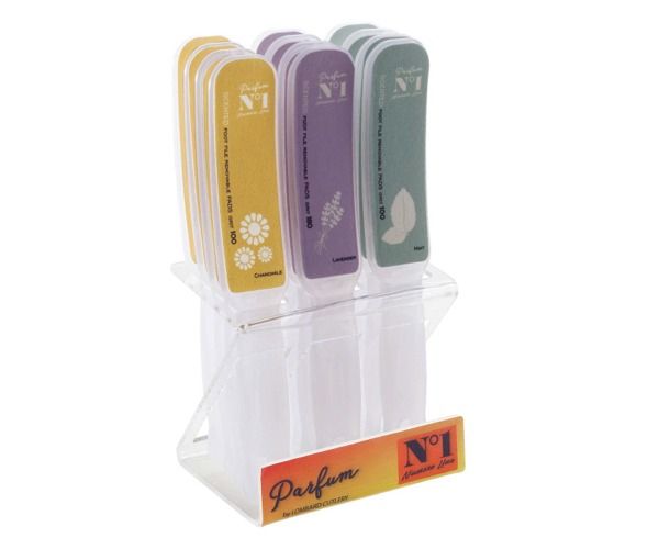 Espositore raspe profumate 4 MENTA - 4 CAMOMILLA- 4 LAVANDA tot 12 pezzi