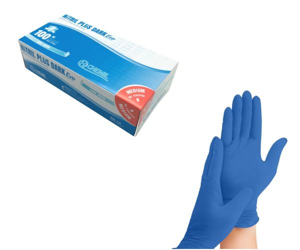 Guanti monouso CHEMIL NITRILE NITRIL PLUS DARK EVO alto spessore DM classe I DPI categoria III ...