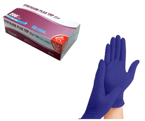 Guanti monouso CHEMIL NITRILE Synthium Plus Top Purple Evo DM classe I DPI categoria III senza ...