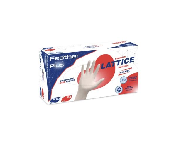 FEATHER Latexx PF 100 pz LATTICE SENZA POLVERE Peso 5,0 gr - Spess. 0,07 mm